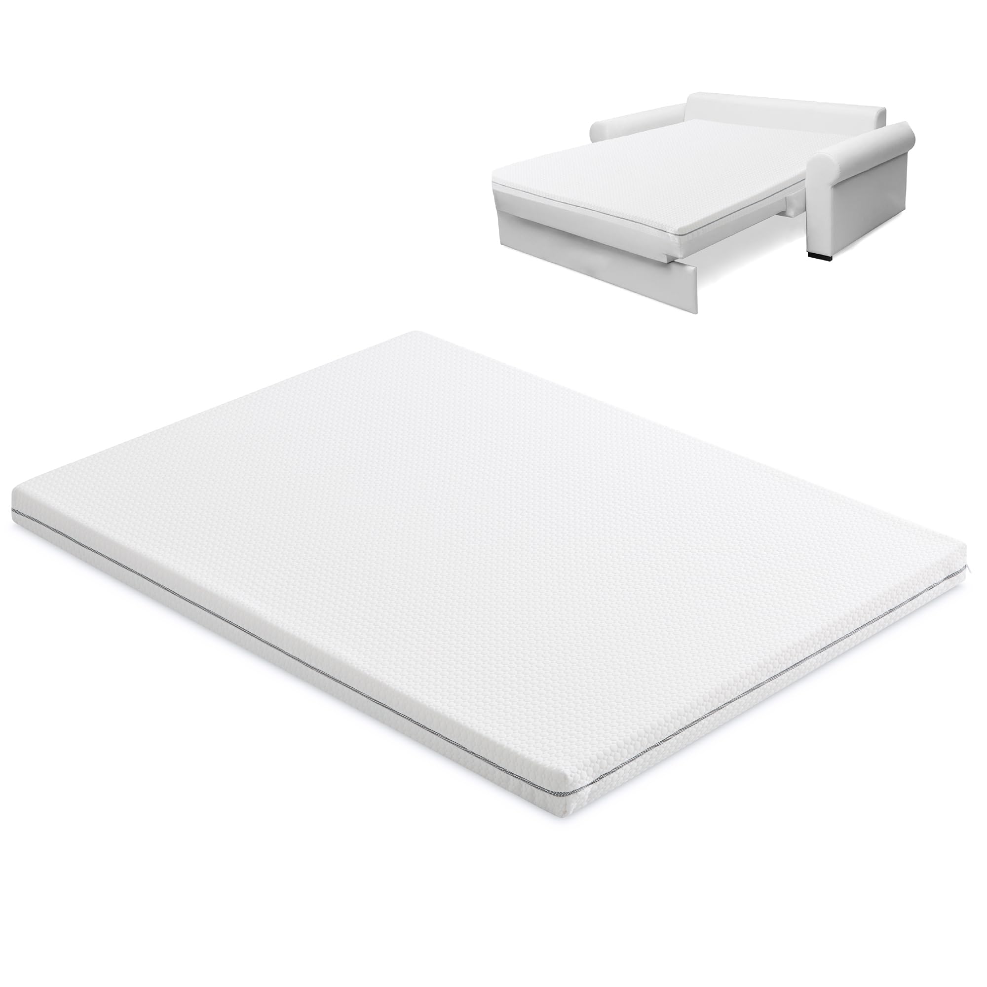 Materasso per divano letto 160x190x10 Italian Bubble System. Fermezza media superiore. Altezza 10 cm. Rimovibile e lavabile