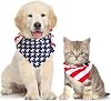 Orgrimmar 2 PCS Dog Bandanas Bibs Scarfs Washable Cat Pet Collar Large American Flag Bandana Large Medium Small Puppy Kerchief for 4th of July Independence Day Dog Neck Bandana Summer