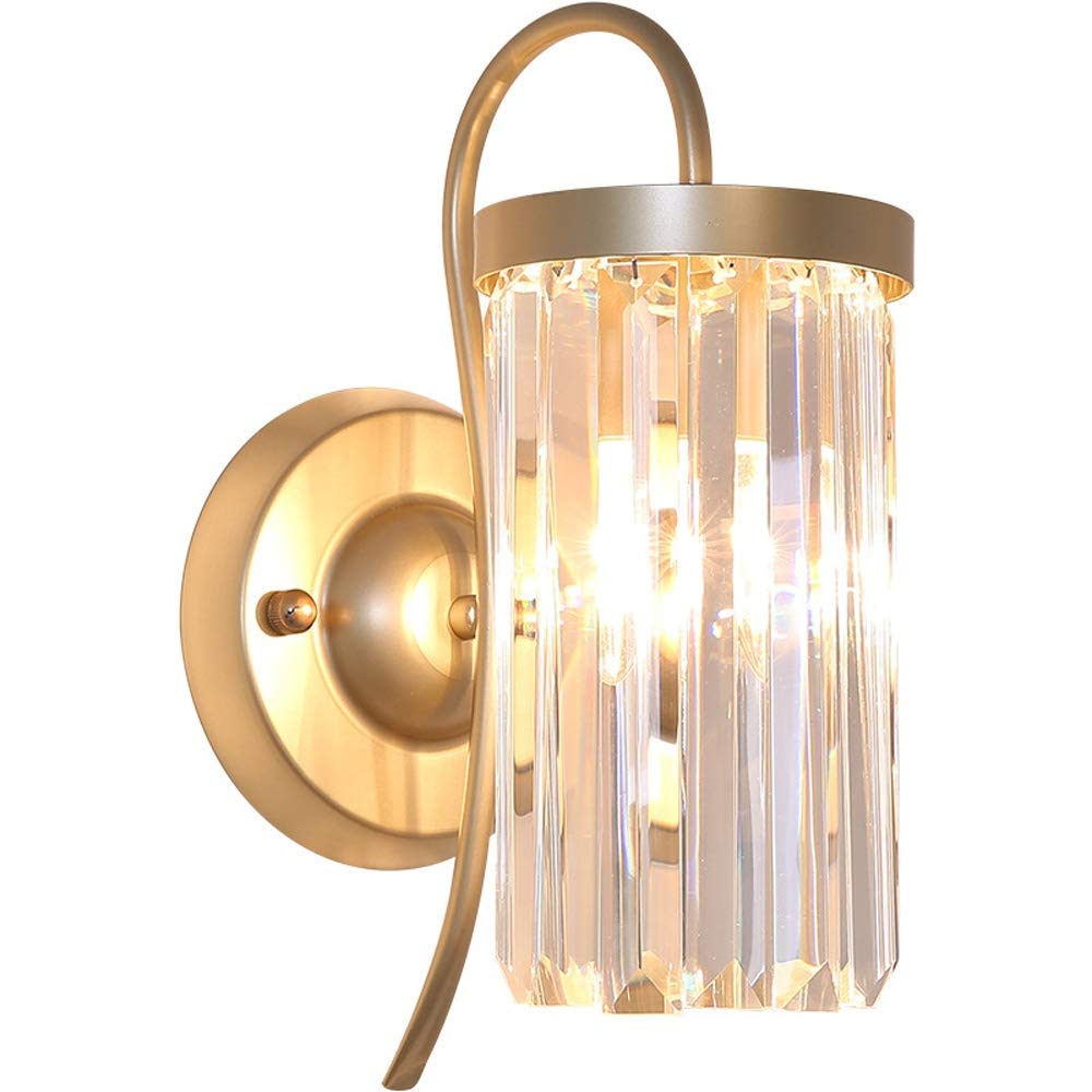 Applique Murale E14 Dorée en Cristal Lampe de Chevet et Escalier Style Nordique