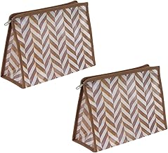 PrettyKrafts Plastic Shaving Kit, Makeup kit Pouch, Organizer for Men and Women (Pack of 2) - Beige