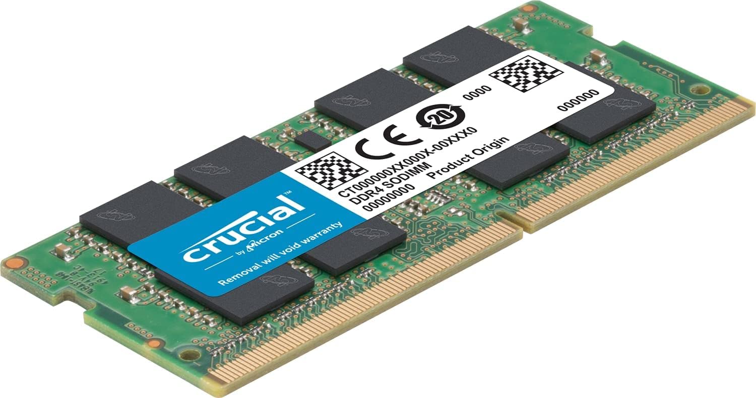 Crucial Zestaw 32GB (2×16GB) DDR4 3200MT/s SO-DIMM pamięć RAM do laptopa | PC4-25600 | 260-Pin | CL22 | 1.2V | Pamięć notebookowa bez ECC i buforowania | Micron | 10-letnia CT16G4SFRA32A