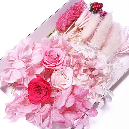 Amazon 花材セット 材料 ハーバリウム アロマワックス サシェ レジンクラフト プリザーブドフラワー ドライフラワーミックス ローズピンク プリザーブドフラワー オンライン通販