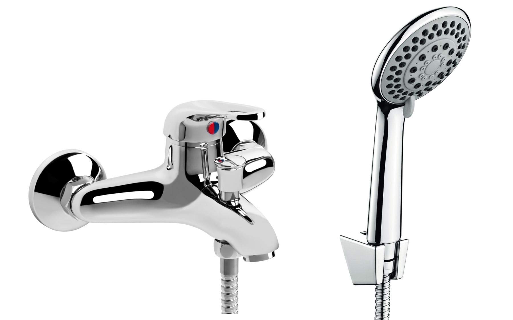 Deante Chromed Bath tap with Shower Set Funkia BEF 011M, Grey