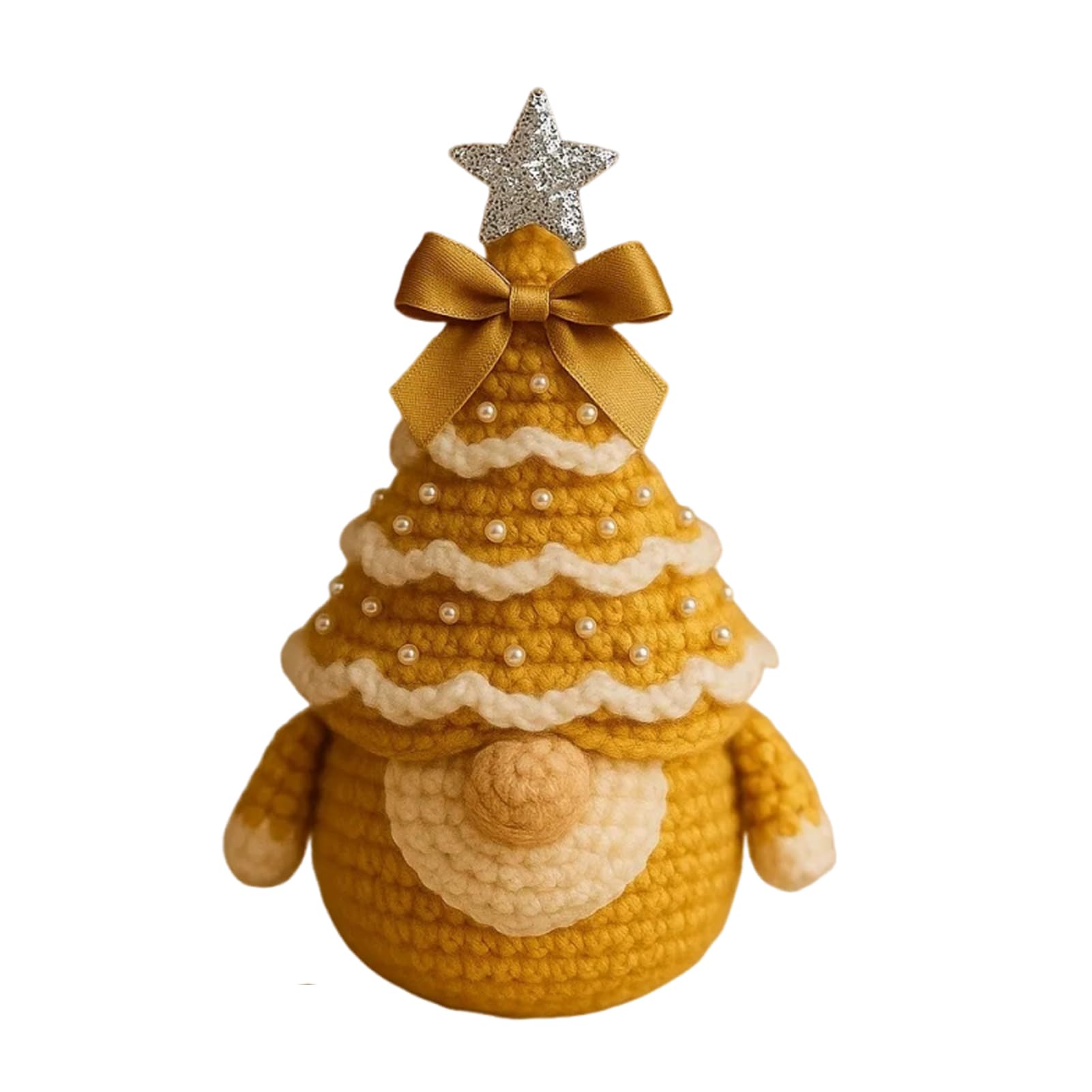 Zambuph Christmas Crochet Kit Colorfast Yarn for Crafting Delights On Christmas Day Crochet Kit for Beginners Ultras-Flexible Beginner for Adults Crafts, Yellow, Material