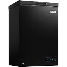 Igloo 3.5 Cu Ft. Upright Deep Freezer Chest- Deep Freezer with Quick Freezing System &amp; Adjustable Thermostat- Low Noise Freezer with Removable Basket &amp; LED Lights for Homes, Garages &amp; Basements- Black