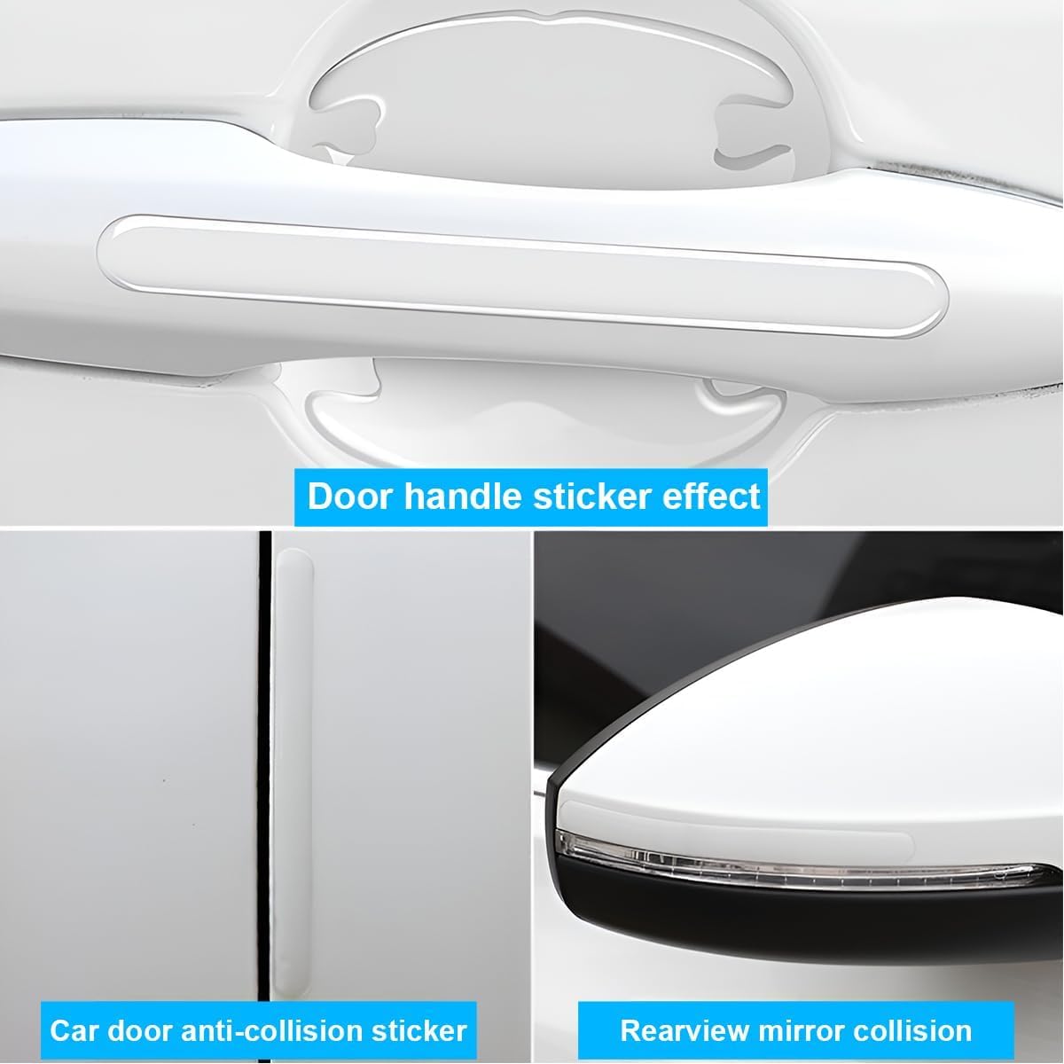 Pellicola Protettiva Per Maniglie Auto | Set 8 Pezzi Trasparente | Anti-Graffio Per Portiere