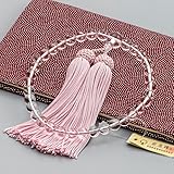 WEB限定 お仏壇のはせがわ 数珠 数珠袋付 葬儀用 法事用 日本製 じゅず すべての宗派で使用可能 女性用 水晶 共仕立 正絹 灰桜 念珠袋付