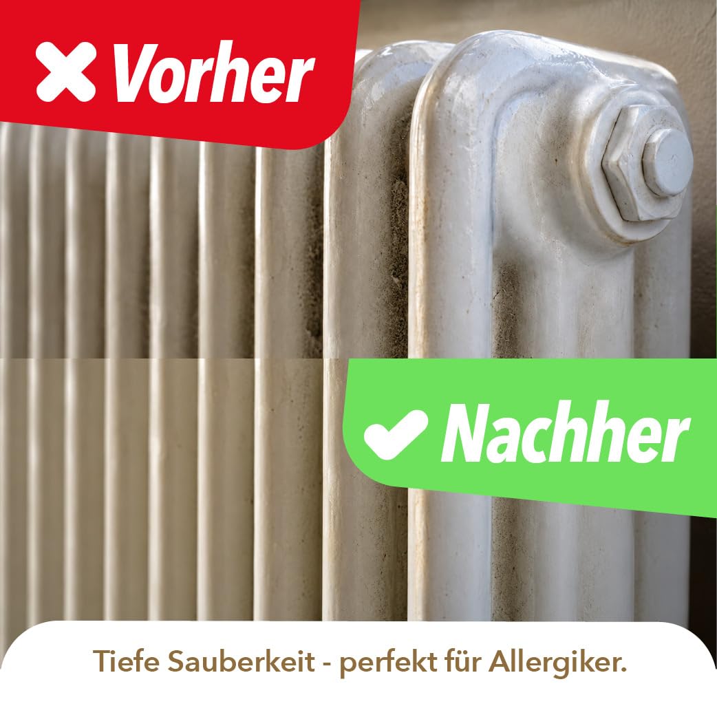 G.I.V. Heizkörperbürste U-Form 36cm für gründliche Heizkörperreinigung, flexible U-Form Bürste mit großem Kunststoffgriff für Lamellen & Zwischenräumen - Heizkörper bürste, Heizkörper reiniger - (3er)