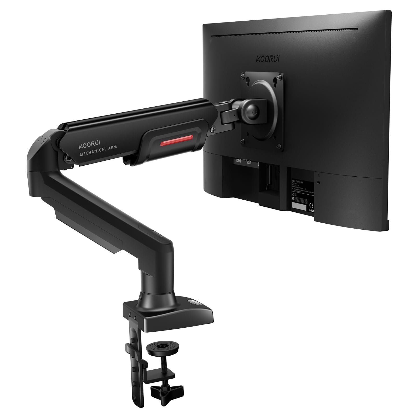 KOORUI Soporte de Monitor con Resorte de Gas para Pantallas Planas y Curvas de 17 a 32 Pulgadas, VESA 75/100 mm, Altura Ajustable con inclinaciones, pivote, Giro, Mayor Capacidad de Carga de 2 a 9 kg