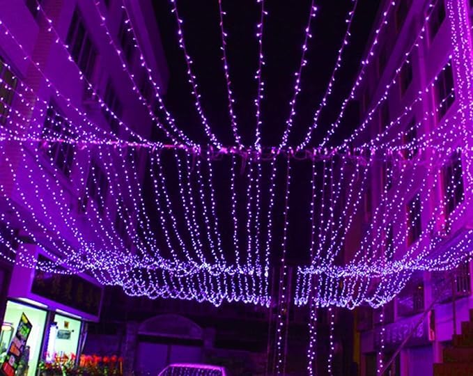 Image of Lexton 40 LED Decorative String Light | Plug Sourced | Suitable for Indoor & Outdoor Decorations, Diwali, Christmas, Wedding, Party, Lawn, (Pack of 50, Purple)