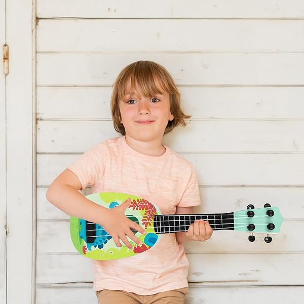 37cm Giocattolo per Chitarra Ukulele per Bambini con 4 Corde Regolabili,Giocattoli Educativi di Apprendimento Mini Chitarra per Bambini Principianti Ragazzi Ragazze Regalo (Style-B) - 5