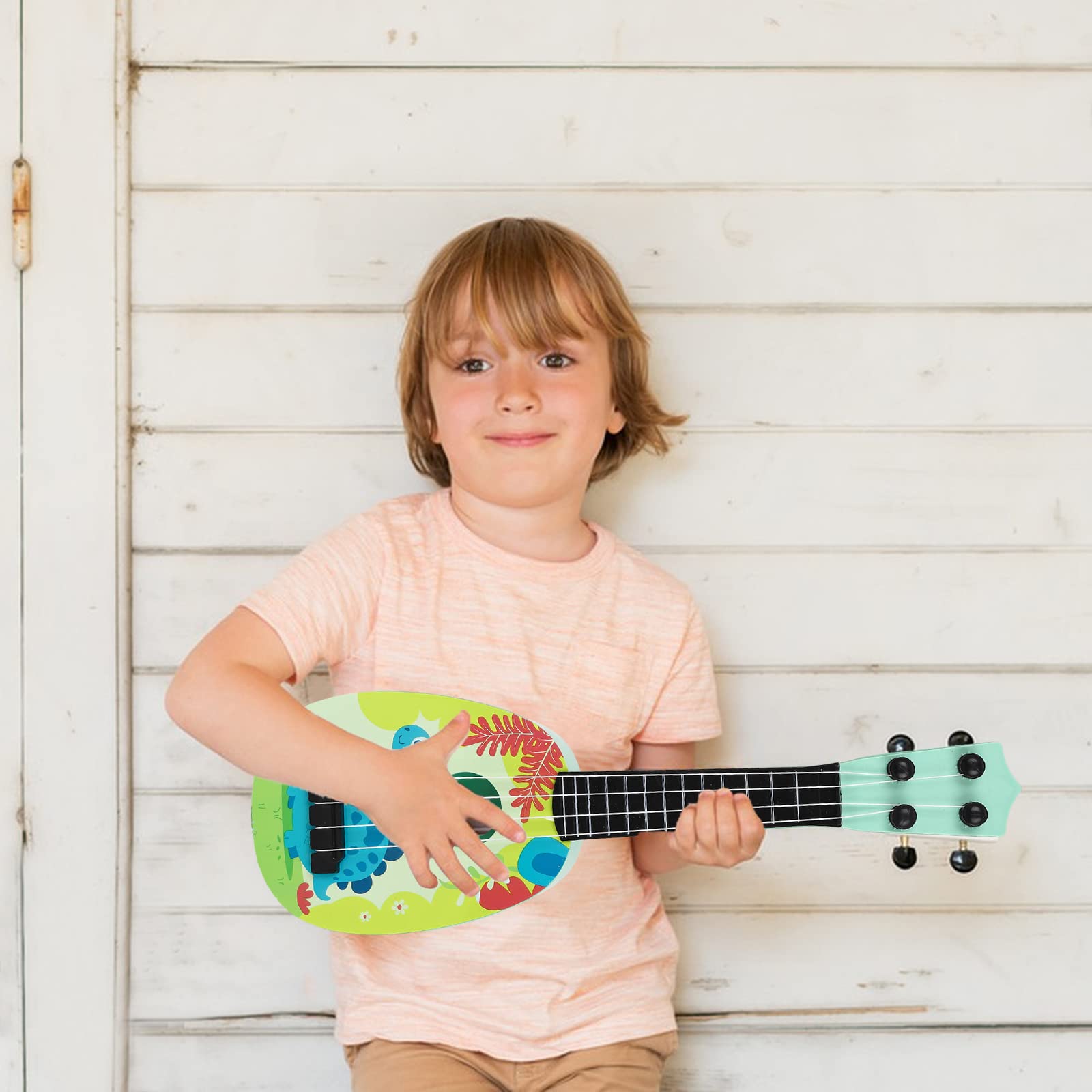 Gitara dziecięca, 37 cm, dla dzieci, mini gitara, ukulele, ukulele, instrument z 4 regulowanymi strunami, mini gitara dla małych dzieci, początkujących, chłopców, dziewczynek, prezent (styl-B)