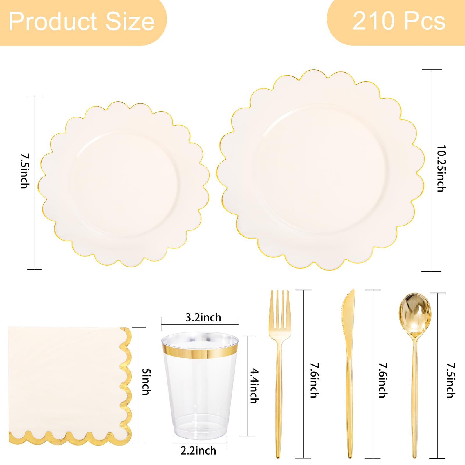 Gold Rim Plates Party Dinnerware Set -2