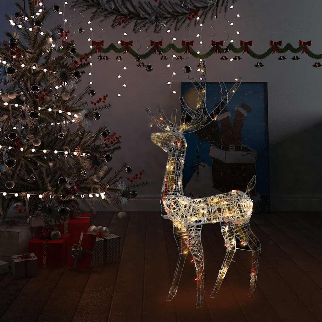 LED Rentier Deko 120 cm für Weihnachten, Acryl Leuchtfigur mit 140 bunten Lichtern, 8 Leuchtmodi, IP44 Gartenbeleuchtung für Außen und Innen