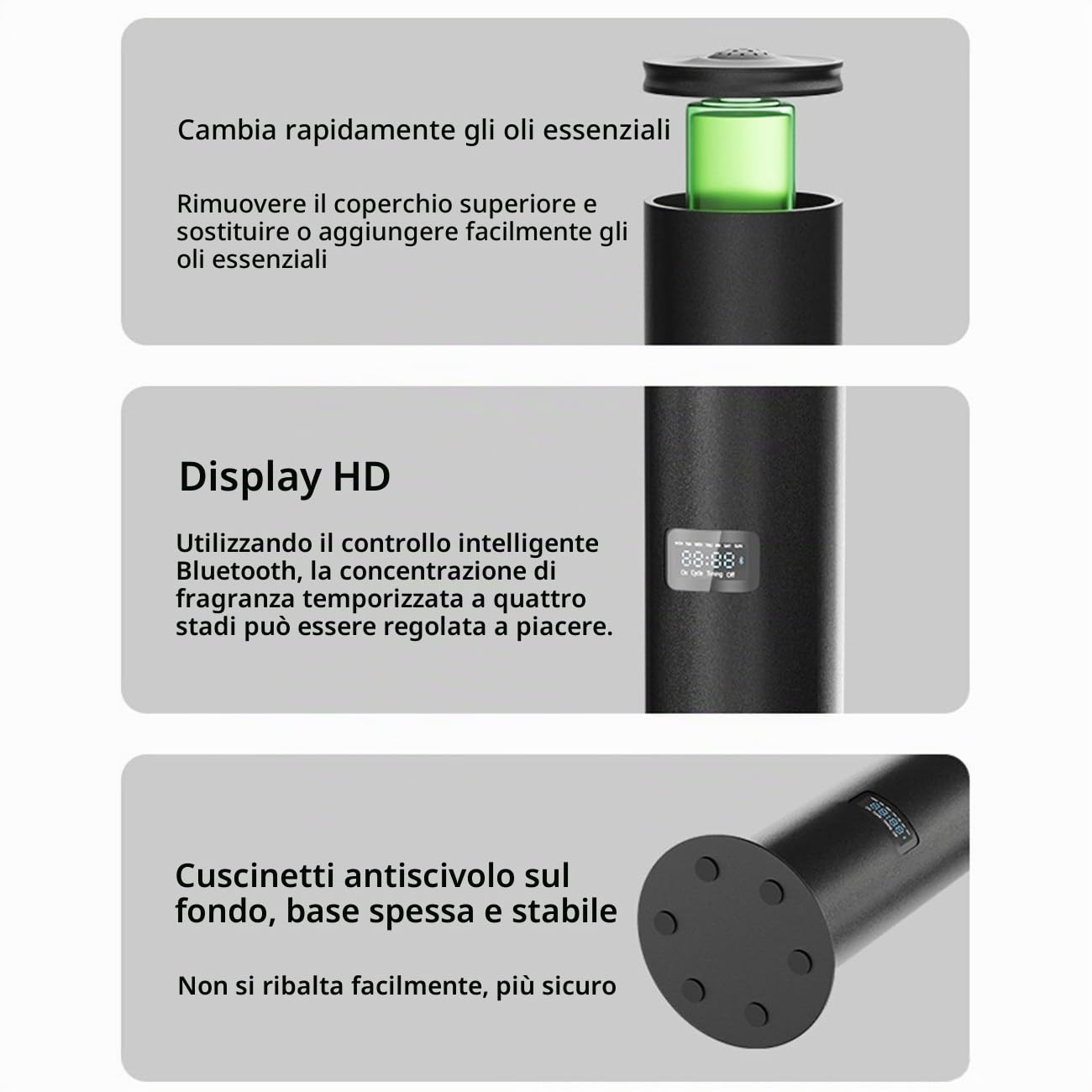 Diffusore di Oli Essenziali Professionale - Copertura 1500 m³, Controllo Bluetooth, Basso Rumore 25 Db, diffusore in Lega di Alluminio per Grandi Ambienti, ristoranti, Hotel,Gold