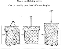 Vista 3 de Bolsa de equipaje con ruedas para compras, carrito portátil plegable, caja de viaje, carrito de compras plegable/carrito plegable (color : B)