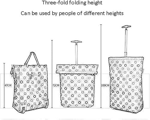 Miniatura 3 de Bolsa de equipaje con ruedas para compras, carrito portátil plegable, caja de viaje, carrito de compras plegablecarrito plegable (color  B)