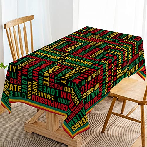 Hafangry Juneteenth Tablecloth African American Heritage Black History Month Festival Holiday Afro Party Decoration Kitchen Dining Room Home Table Cover Decor-60×84Inch #TOP18