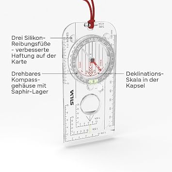 Expedition 4 - Scale 1:25k 1:40k 1:50k mm & inches - Navigation Compass for Advanced Users and Rescue Professionals - Rotatable Compass housing - Compass Hiking
