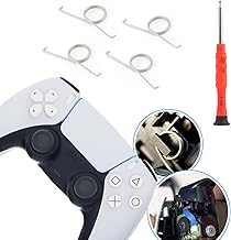 4Pcs PS5 L2 R2 Trigger Button Springs for Sony Playstation 5 PS5 Metal Trigger Keys Springs DualSense Controller Assembly Replacement with Screwdriver Tools