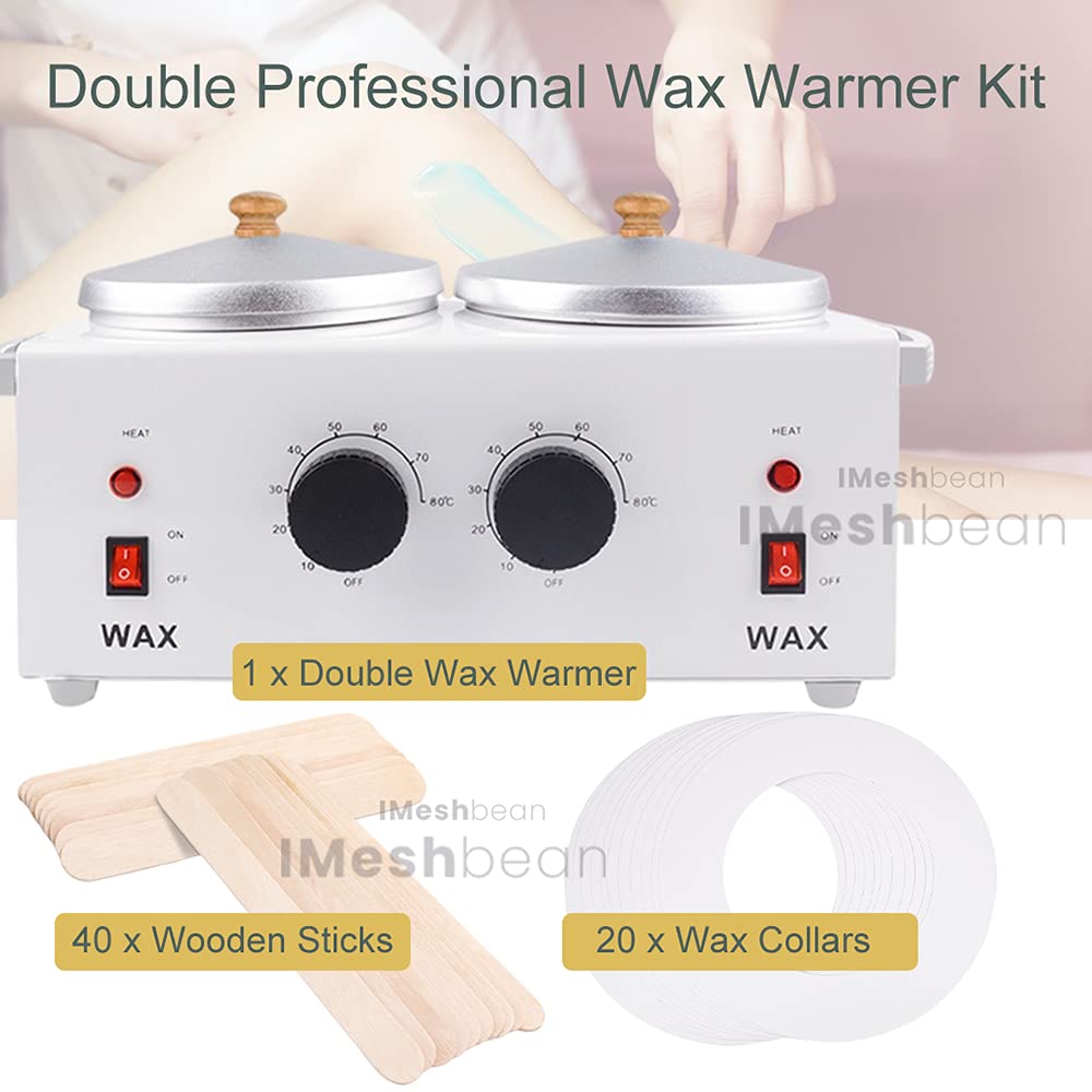 iMeshbean Professional Double Pot Wax Warmer Heater for Hair Removal