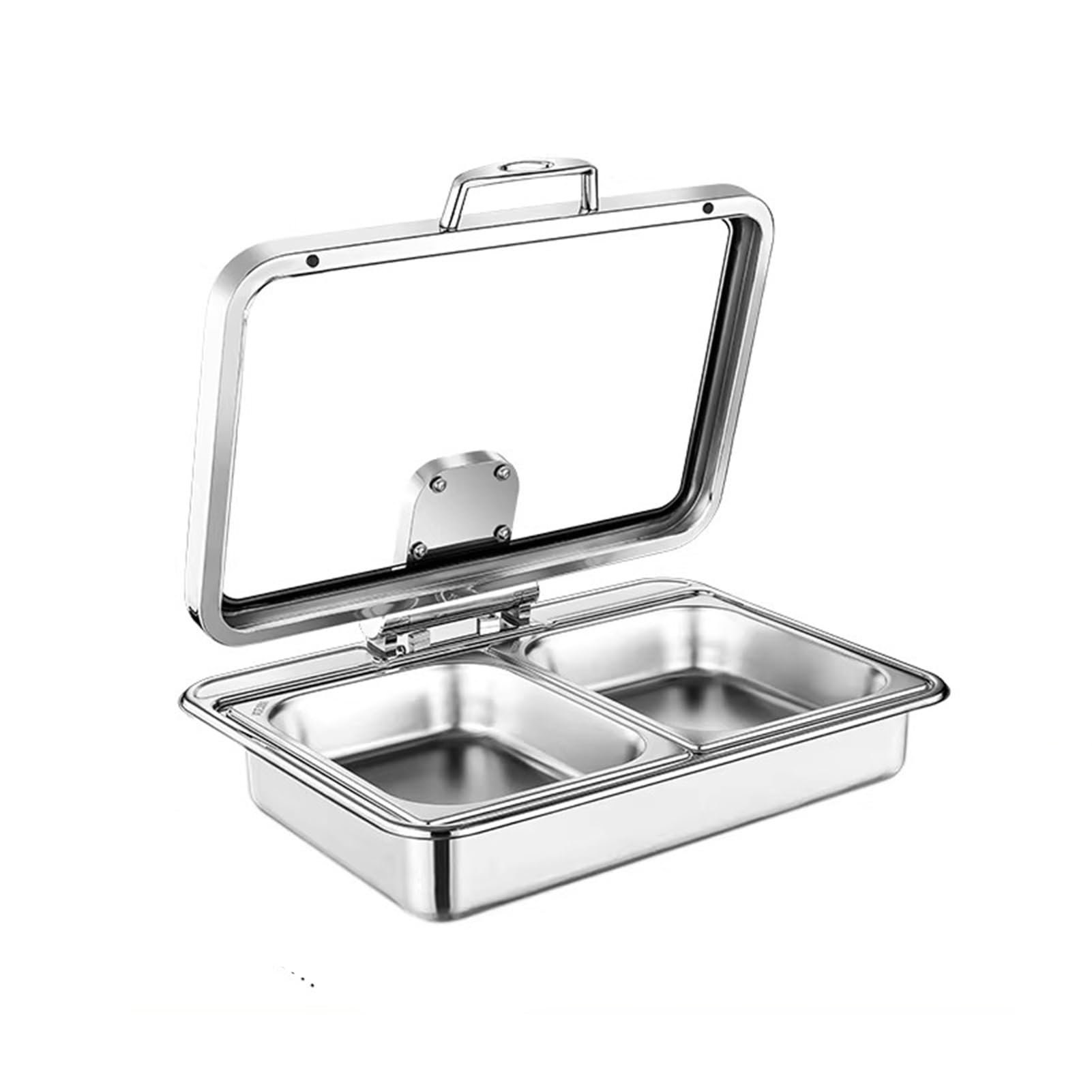 Scaldavivande Buffet, Set Per Buffet Scaldavivande E Coperchio In Vetro Trasparente, Pentola Riscaldante Rettangolare Per Hotel Matrimoni(13L-B)