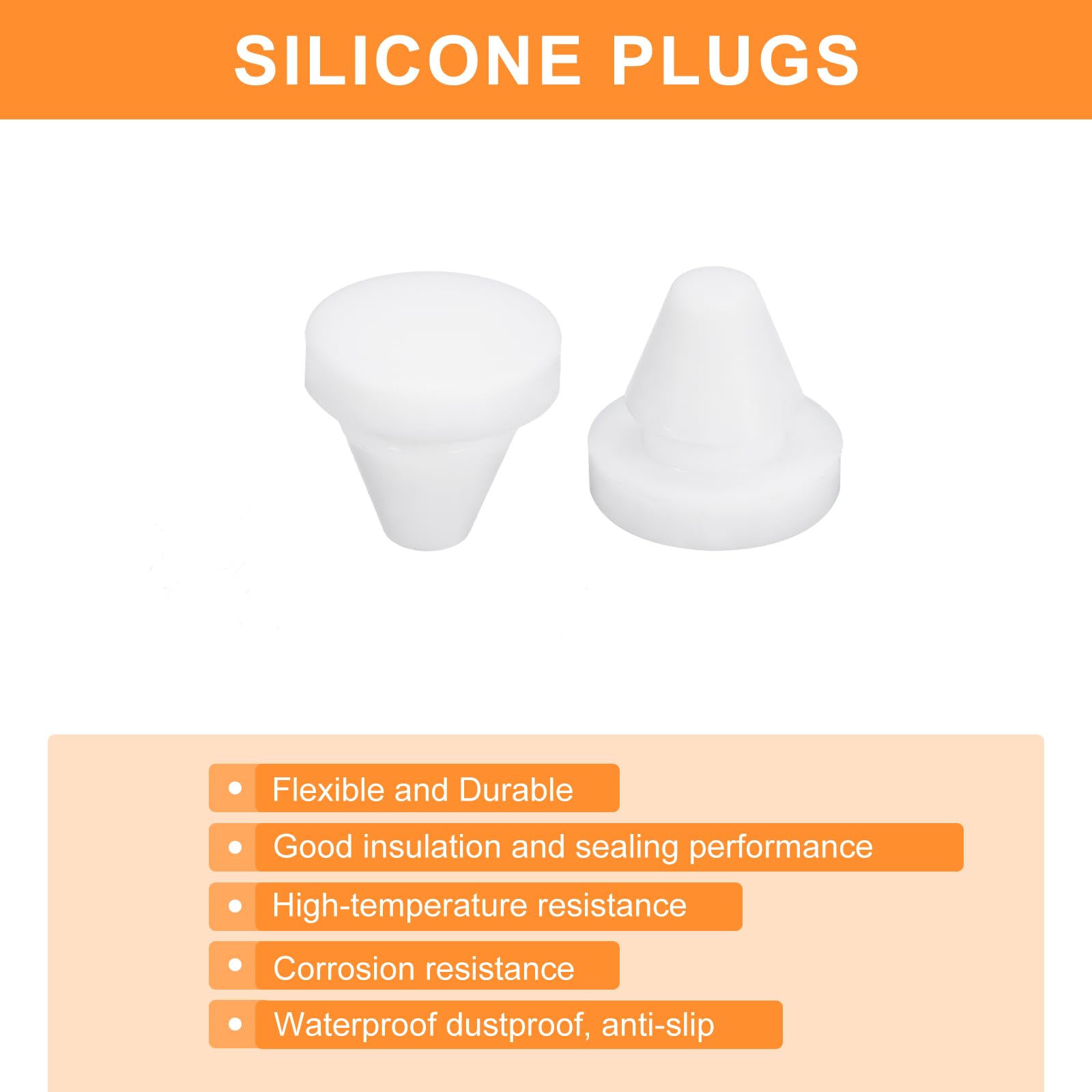 Produktbild von QUARKZMAN Silikonstopfen 6er-Set – 22-24 Mm Loch, Schwarz, Wasserdicht & Staubdicht, Für Flaschen, Rohre & Labor