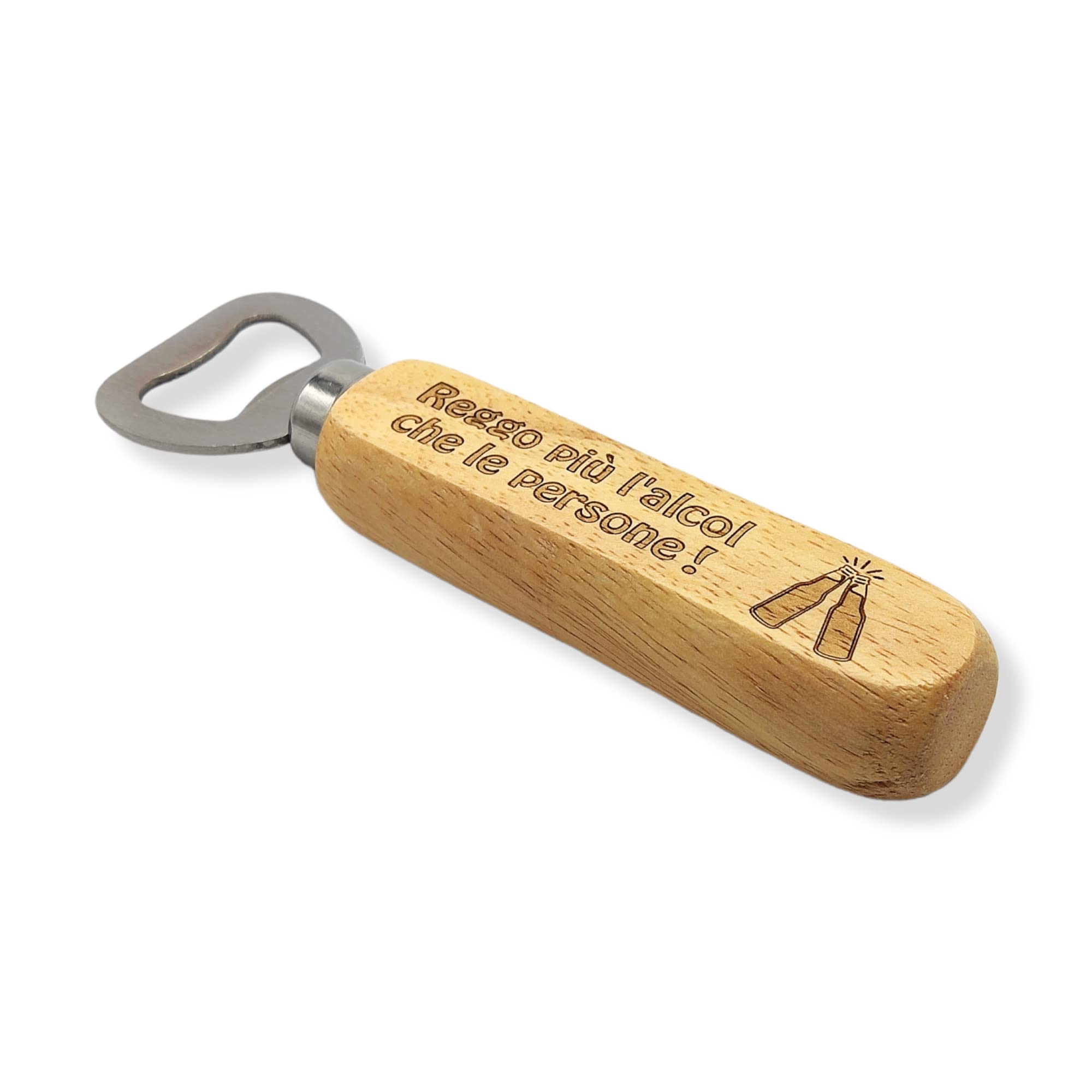 Apribottiglie in legno e ferro con magnete Idea regalo originale con incisione laser indelebile Stappa bottiglie birra Apri birra tappi a corona