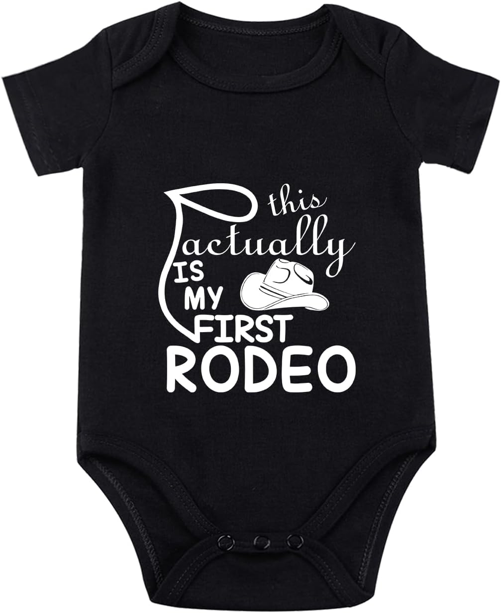 This Is Actually My First Rodeo Bodysuit Western Baby Boy Clothes Cowboy Baby Newborn