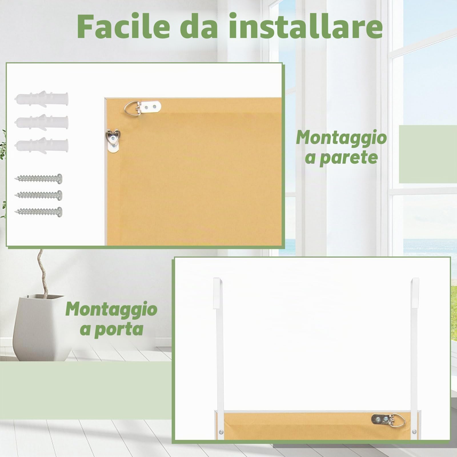 LIFEZEAL Specchio da Parete, Specchio Lungo da Parete, 33x120 cm
