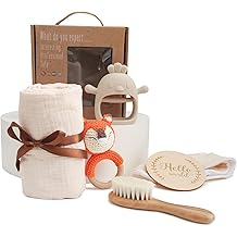 EERKEOD Baby Gift Set for Newborn New Baby Gift Set - Newborn Baby Essentials Baby Bath Set with Baby Blanket Baby Rattle - New Born Baby Girls Gift & Baby Boy Gifts for Baby Shower