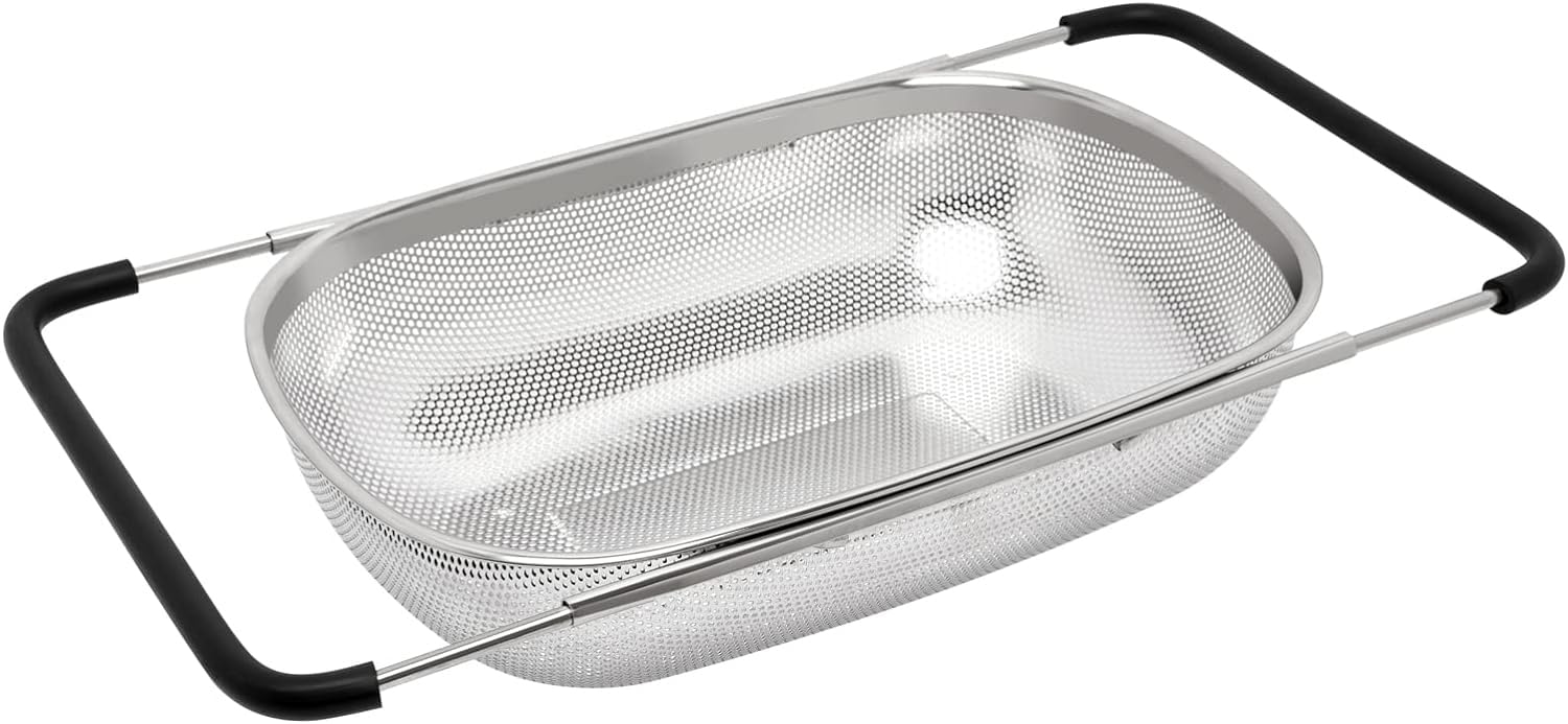 See full amazon price history chart for HomeFast Heavy Duty Over The Sink Stainless Steel Oval Colander with Fine Mesh Strainer Basket & Expandable Rubber Grip Handles for Home Kitchen Strain, Drain, Rinse Fruits, Vegetables HomeFast Heavy Duty Over The Sink Stainless Steel Oval Colander with Fine Mesh Strainer Basket & Expandable Rubber Grip Handles for Home Kitchen Strain, Drain, Rinse Fruits, Vegetables (B0CNXWGMFY) Amazon Price History, Amazon Price Tracker