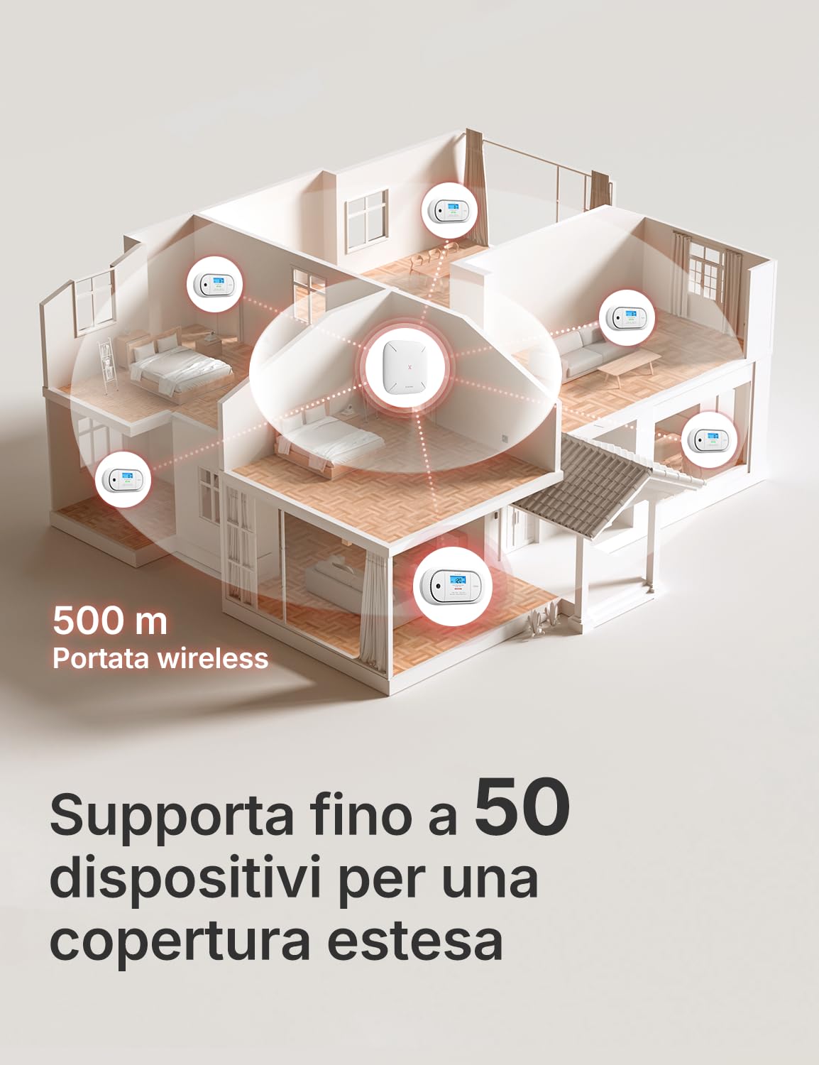 X-Sense Il rilevatore di monossido di carbonio funziona con la stazione base SBS50, dispone di un display digitale LCD, una batteria sostituibile, rilevatore di CO con memoria di picco, confezione da