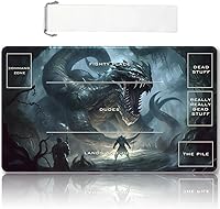 Vista 21 de Tapete de juego MTG cosido de alta calidad con zonas y respaldo de goma antideslizante, tapete de juego TCG para MTG y otros juegos de cartas, Dkt