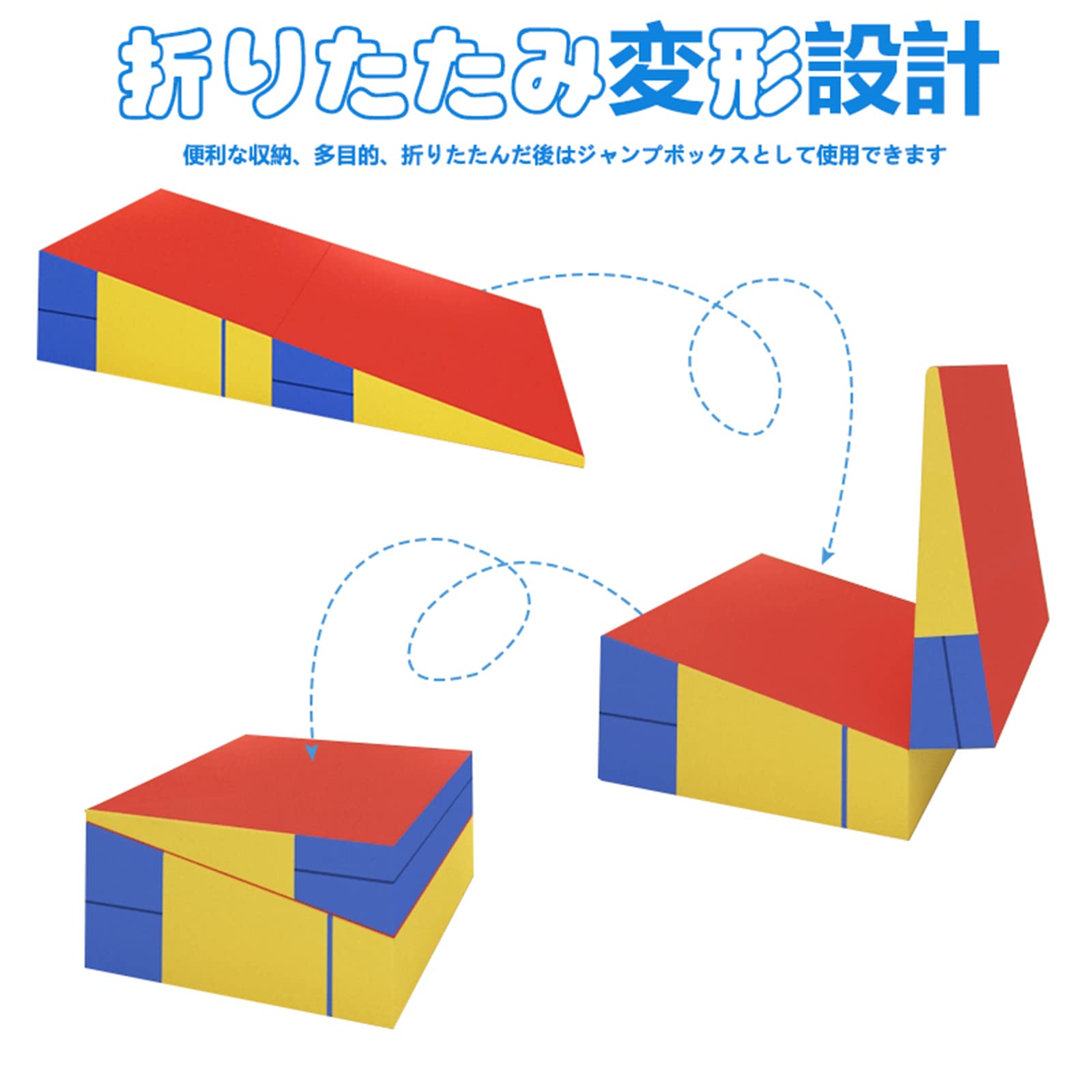 Amazon.co.jp: HTRY 跳び箱 入門跳び箱 2段折り跳び箱 安全無痛体操 