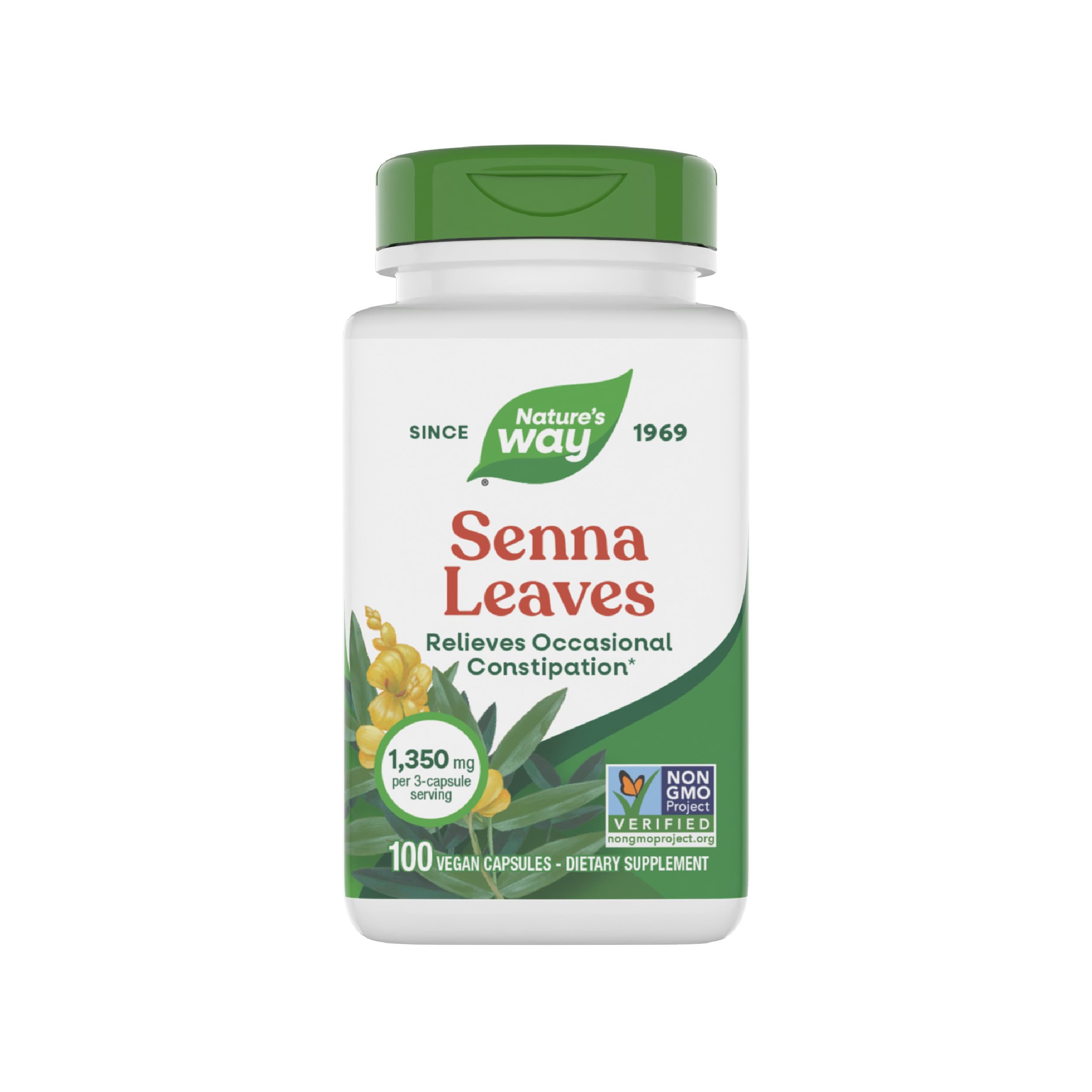 Nature's Way Senna Leaves, 100 Vegan Capsules (450 mg per Capsule)