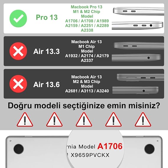 Klasse MacBook Pro 13 inç 2020-2022 M1-M2 Çip ile Uyumlu Dayanıklı Koruyucu Kılıf, Ultra İnce Kabuk Koruma Elastik Kapak A1706 A1708 A1989 A2159 A2251 A2289 A2338 (Mat)