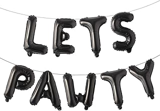 9PCS 16'' Foil Balloon Dog Pet Birthday Lets Pawty Balloons,Happy Birthday Banner for Pet Dog Party Supplies Decoration Set (Black)