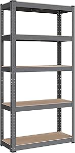 VEVOR Étagère de rangement, 5 niveaux réglables, capacité de 907,2 kg, étagère de garage robuste