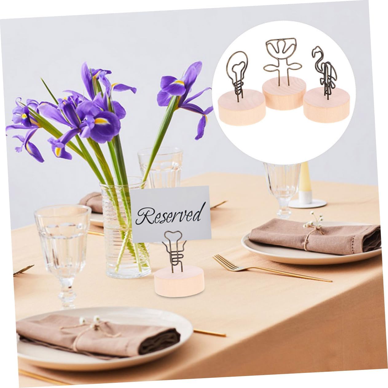 Uonlytech 15Pcs Decorative Tabletop Memo Clips Sturdy Base Photo Holders for Place Cards Unique Wedding Favors Home Decor for Events Parties and Anniversaries
