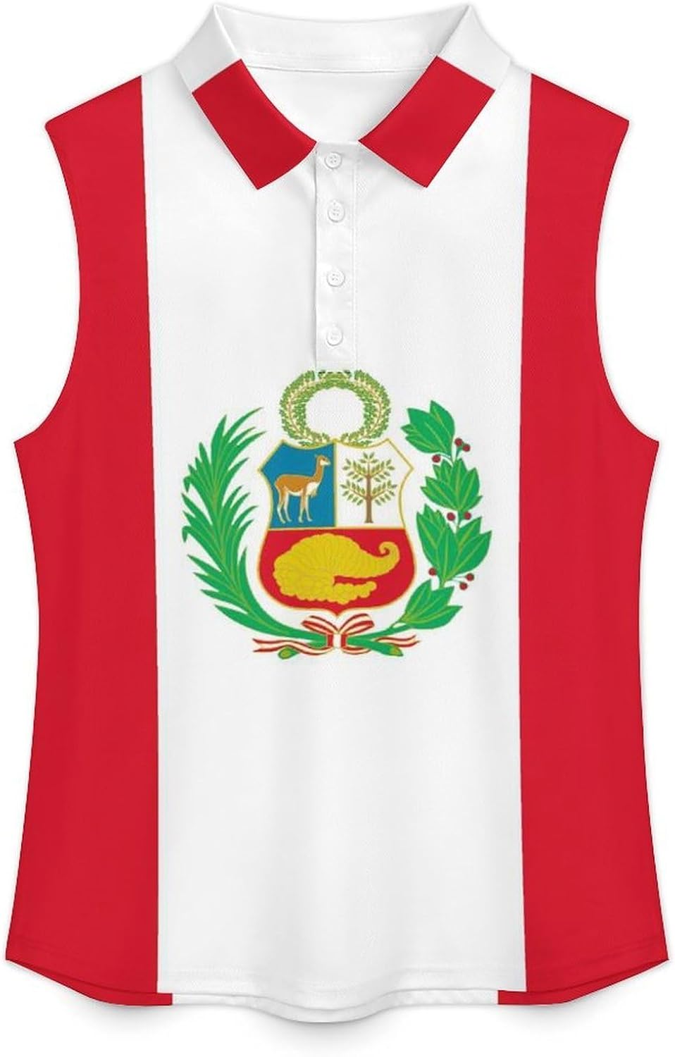 Peru Flag Women's Golf Shirt Sleeveless Polo Shirts Tank Tops Blouses Tennis T-Shirts Casual
