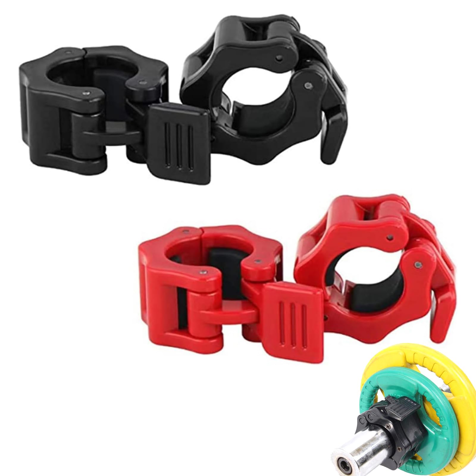 Lot De 4 Pinces à Haltères Eruceky – 25 Mm, Antidérapantes, à Déverrouillage Rapide, Pour Salle De Sport Et Domicile