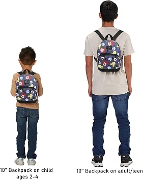 Disney Mickey Mouse Mini Backpack - 10 Exclusive Woven Small Backpack with Front Pocket and Button Bundle | Adjusts to Fit Adults, Teens, Kids