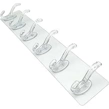 Promotional 5-Piece Self-Adhesive Bathroom and Kitchen Hanger, Non-marking, Transparent Plastic Wall Hanger 1, Transparent