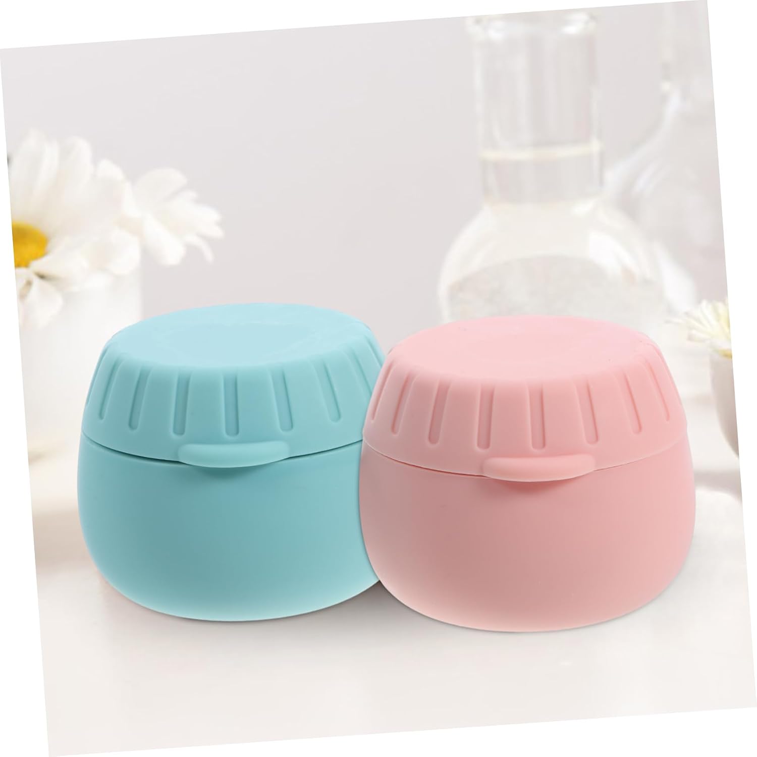 4pcs Silicone Cosmetic Jars with Lids, Refillable Travel Containers image 5