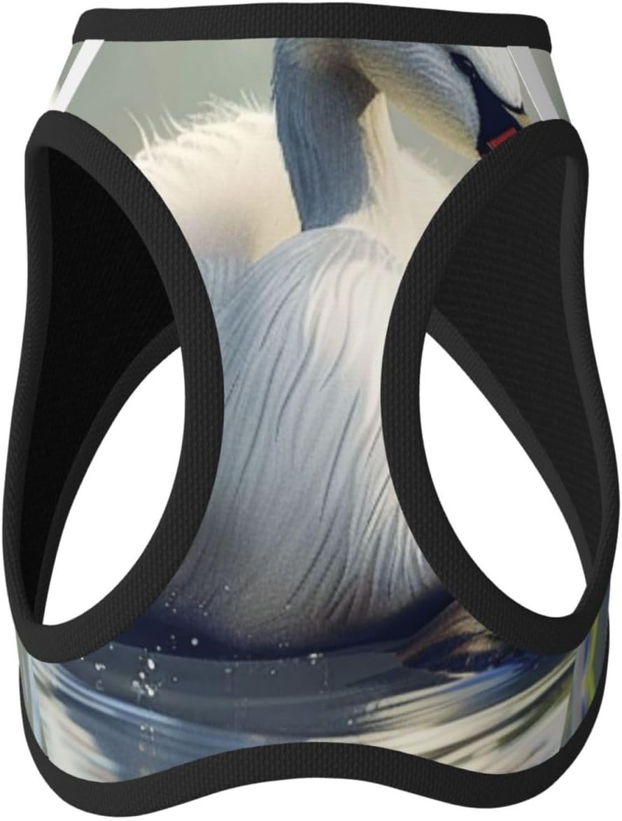 Elegant Swan Pet Vest Small Size Dog Harness and Leash Set, Reflective & Breathable for Puppy Training Without Accessories Medium