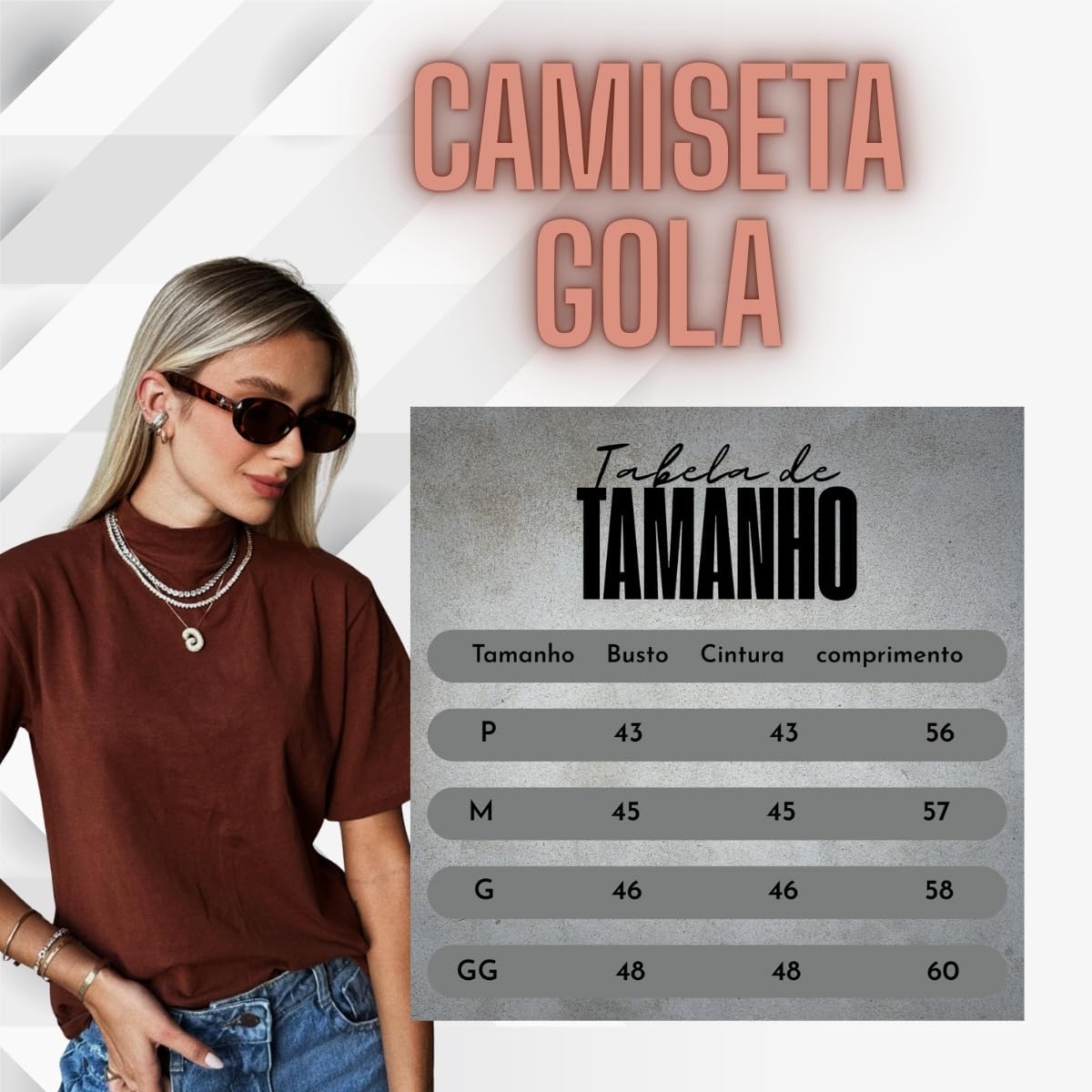 Blusa Camiseta T-Shirt Tee Feminina Gola Alta Feminina Manga curta Lisa Social elegante – Básica, Moderna e Confortável - YASDA Blusa Camiseta T-Shirt Tee Feminina Gola Alta Feminina Manga curta Lisa Social elegante – Básica, Moderna e Confortável - YASDA