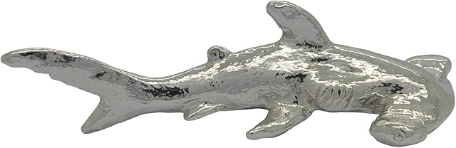 Hammerhead Shark Figurine, Miniature Shark Statue, Hand Cast In Fine Pewter By William Sturt