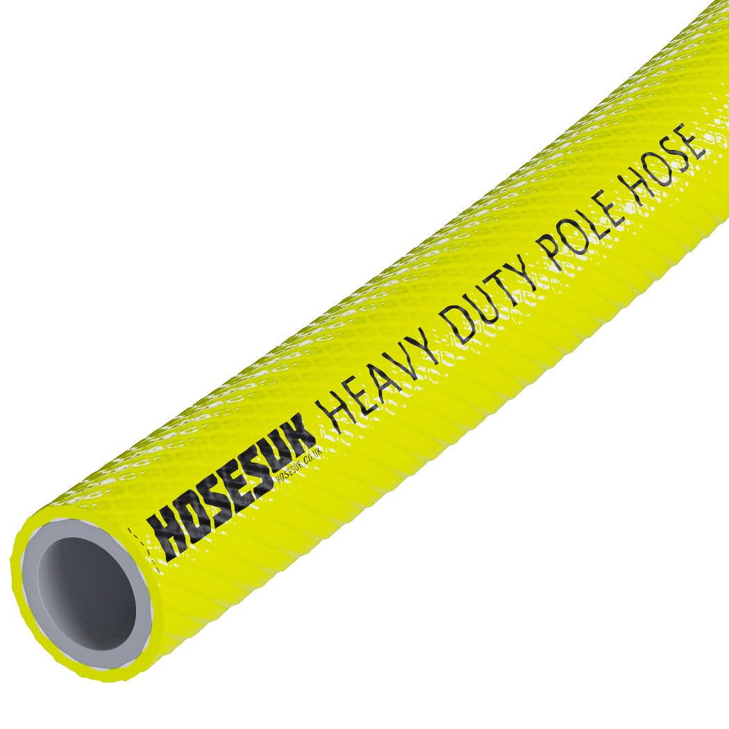 Yellow 8mm (5/16 inch) x 14mm (9/16 inch) High Visibility PVC Pole Window Hose 10 Metre