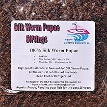 Freeze Dried Silk Worm Semi Powdered Siftings for Fry, Babies, Small Fish and DIY Fish Food Makers - 1-lb